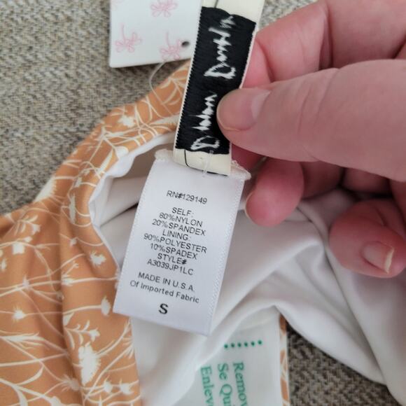 Dippin' Daisy's high rise yellow mustard floral swim bottom Size S - Picture 2 of 8